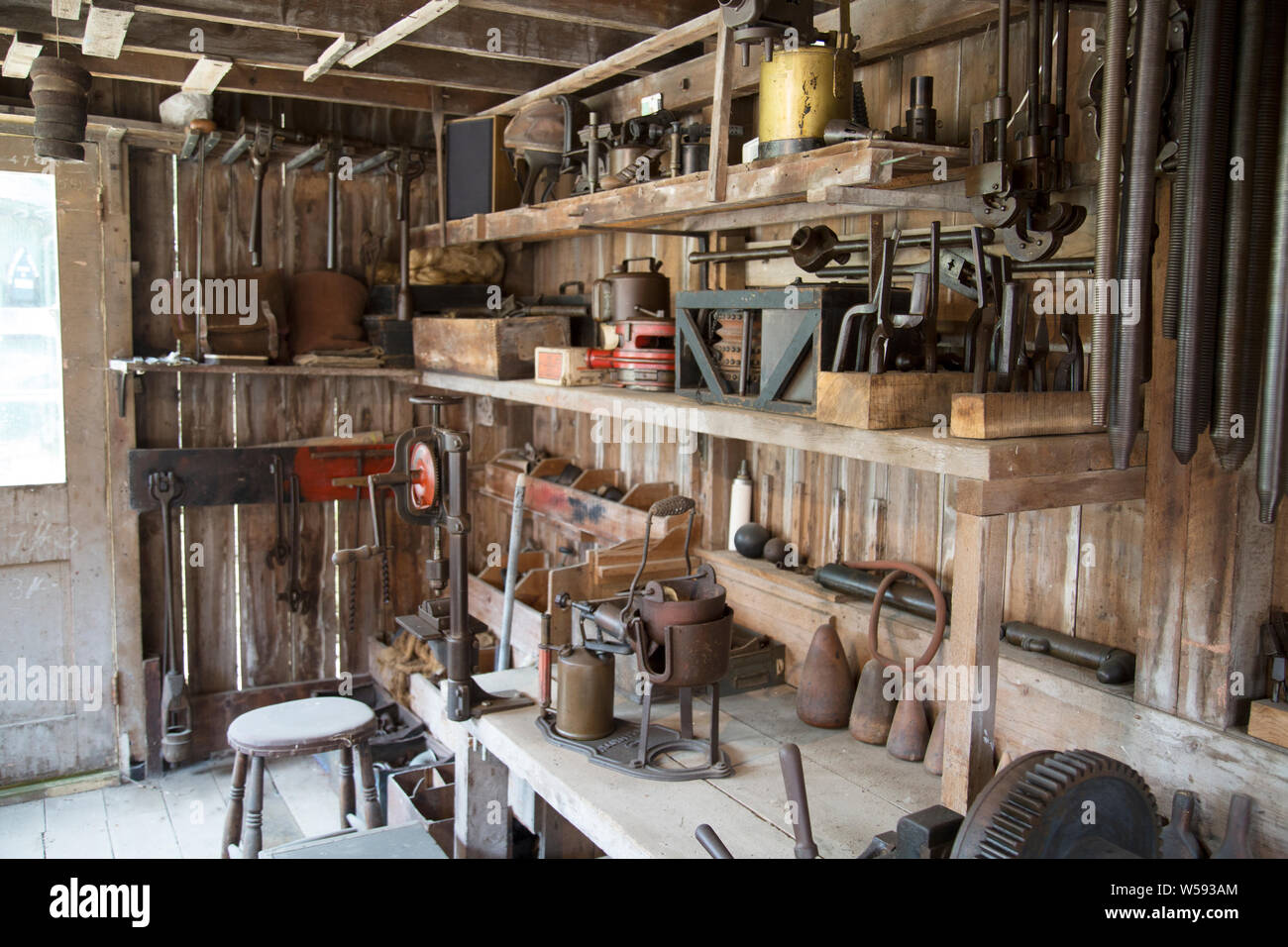 Replica Victorian rural plumbers Sussex, England Stock Photo