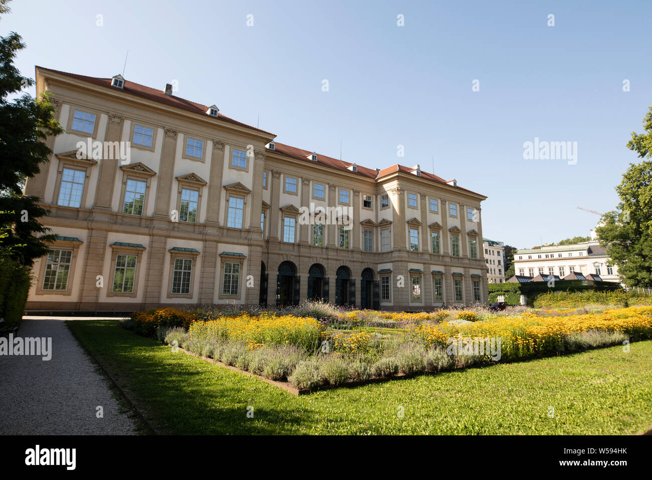The back of the Liechtenstein Garden Palace in Vienna, Austria. Stock Photo