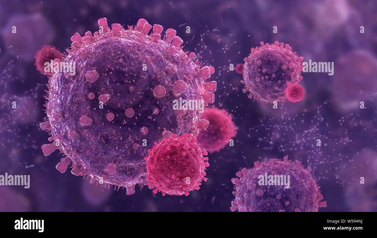 Virus cells abstract 3d illustration / render Stock Photo