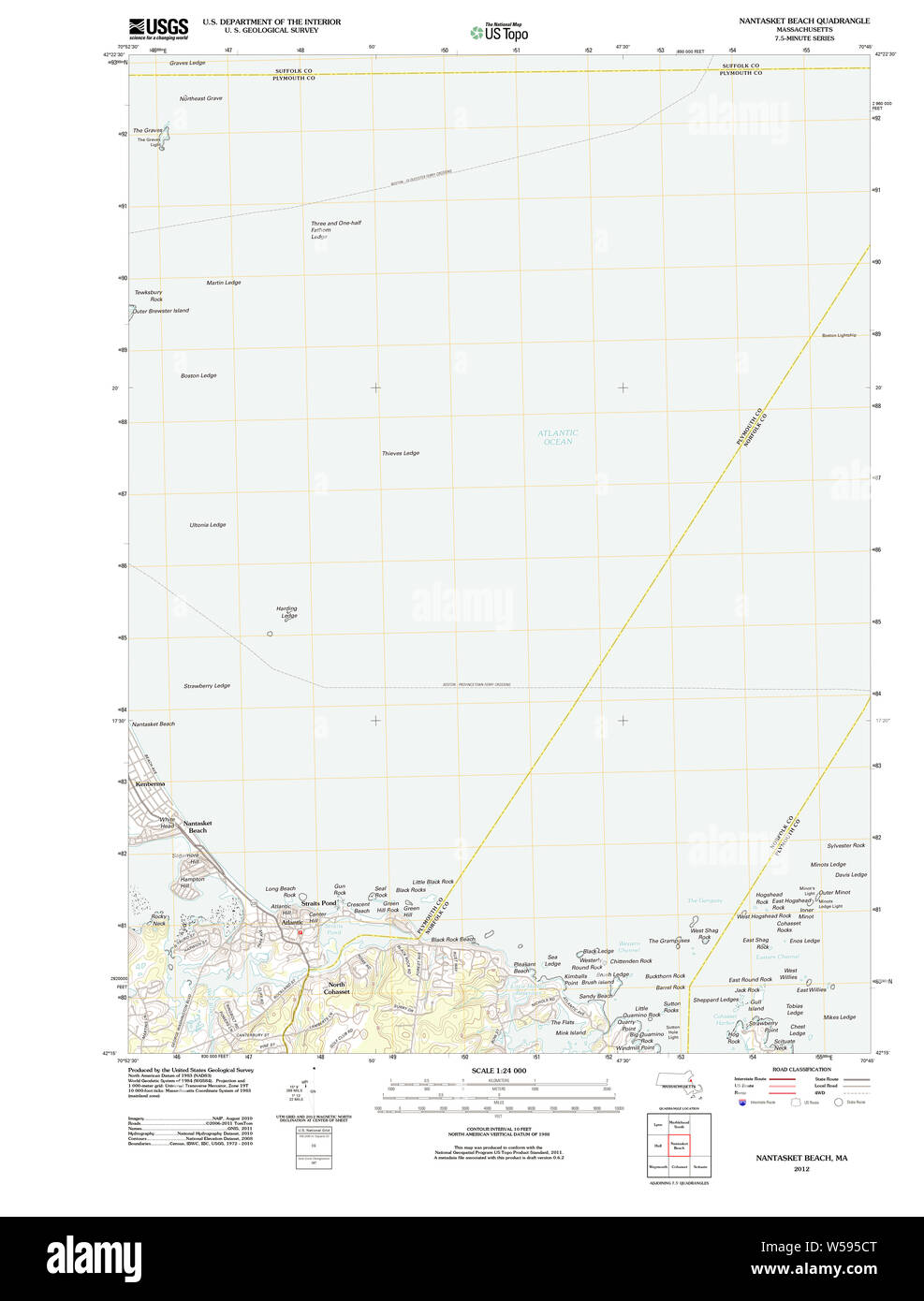 Massachusetts USGS Historical Topo Map MA Nantasket Beach 20120525 TM