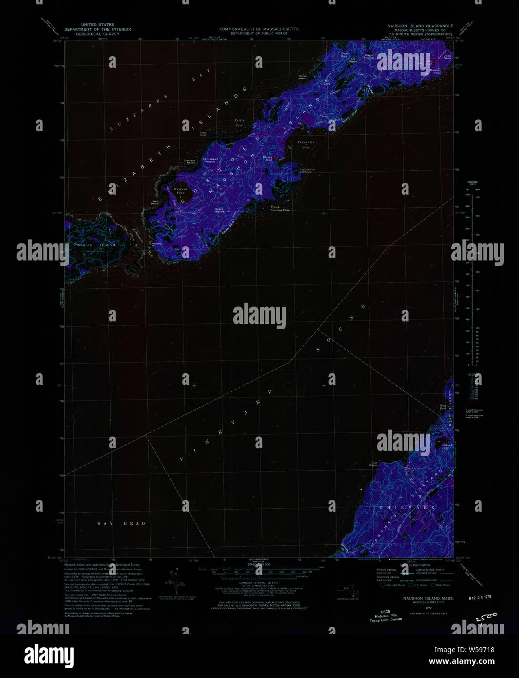 Massachusetts USGS Historical Topo Map MA Naushon Island 351137 1972 ...