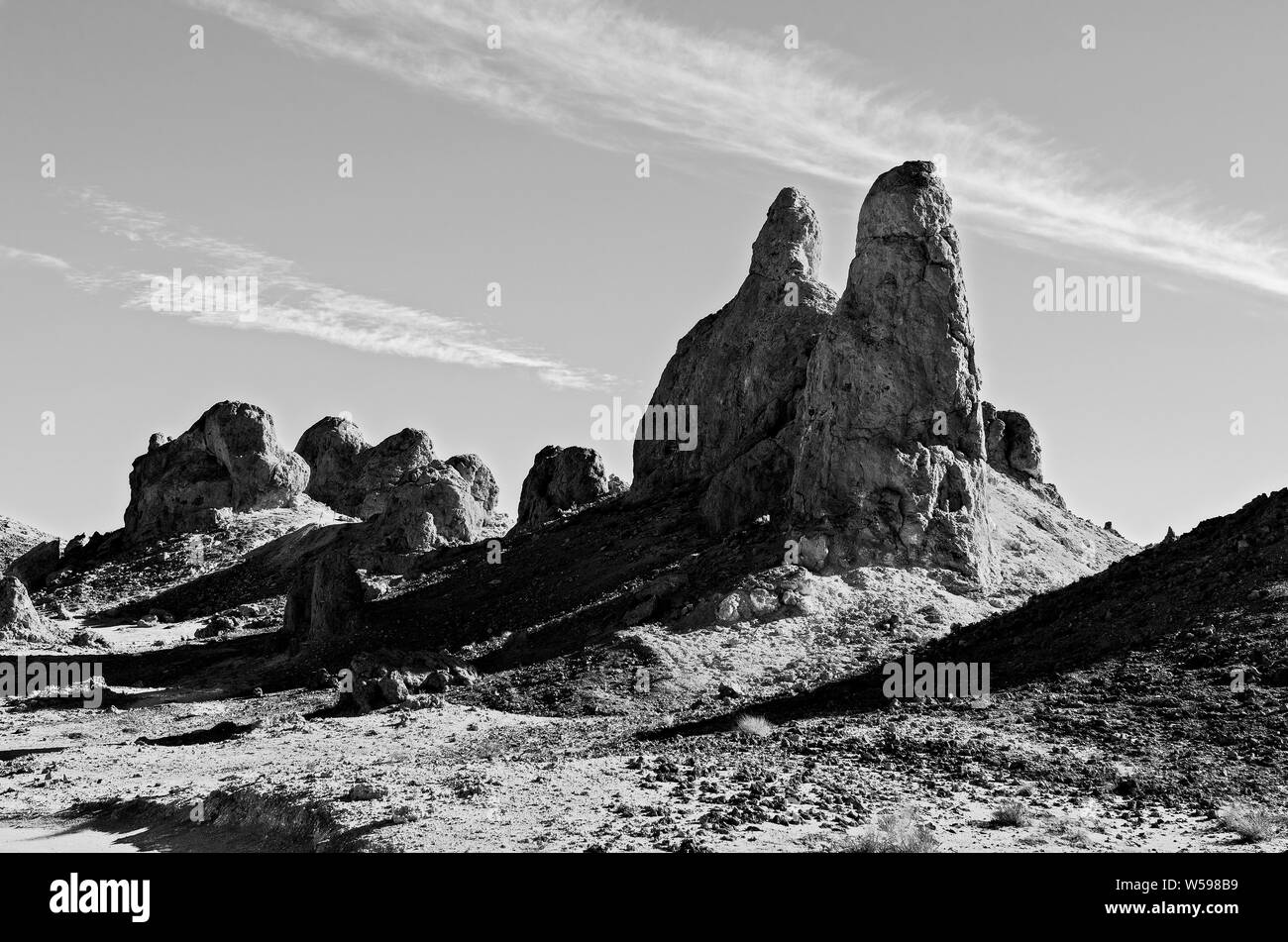 Tall pinnacles reaching casting shadows for the skies. Stock Photo
