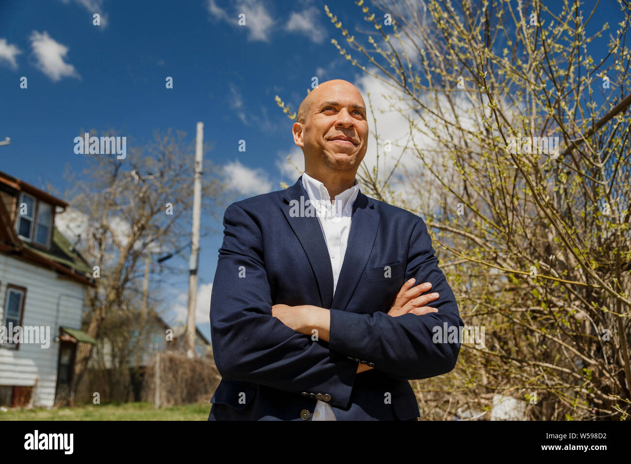 A portrait of Cory Booker, 2020 Democratic presidential candidate, April 2019. Stock Photo