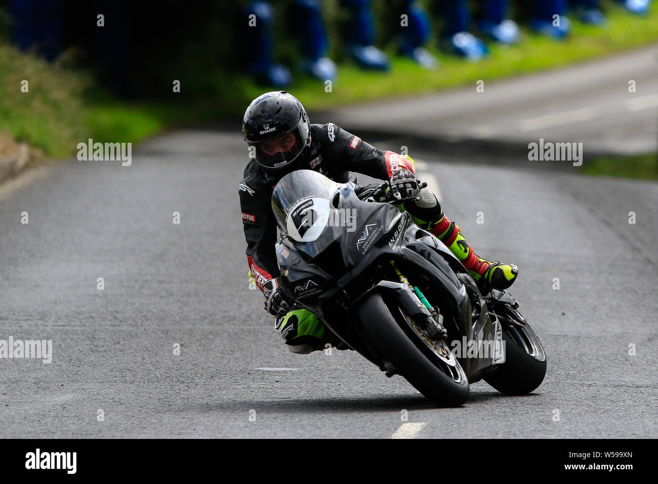 Armoy Northern Ireland. 26th July, 2019. Armoy Road Races The Race of Legends; qualifying; Thomas Maxwell (Kawasaki ZX-10) qualifies in 5th place in the Superbikes Credit: Action Plus Sports/Alamy Live News Stock Photo