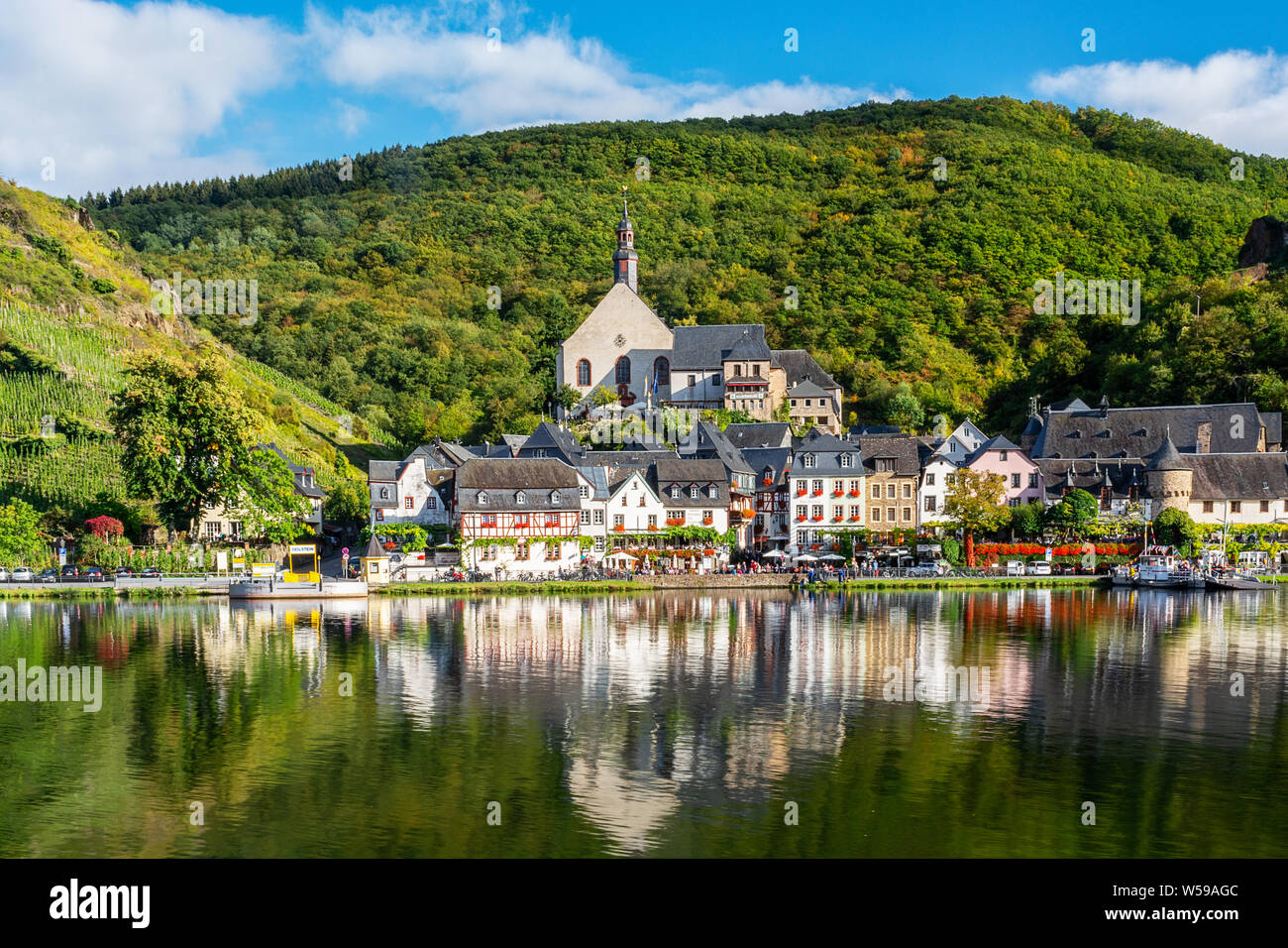 The Village of Beilstein on the Moselle River in Germany Stock Photo