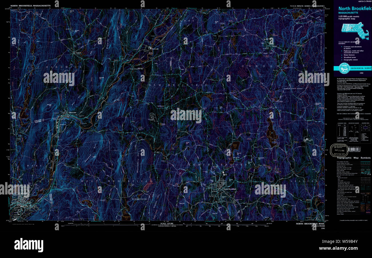 Massachusetts USGS Historical Topo Map MA North Brookfield 351166 1982