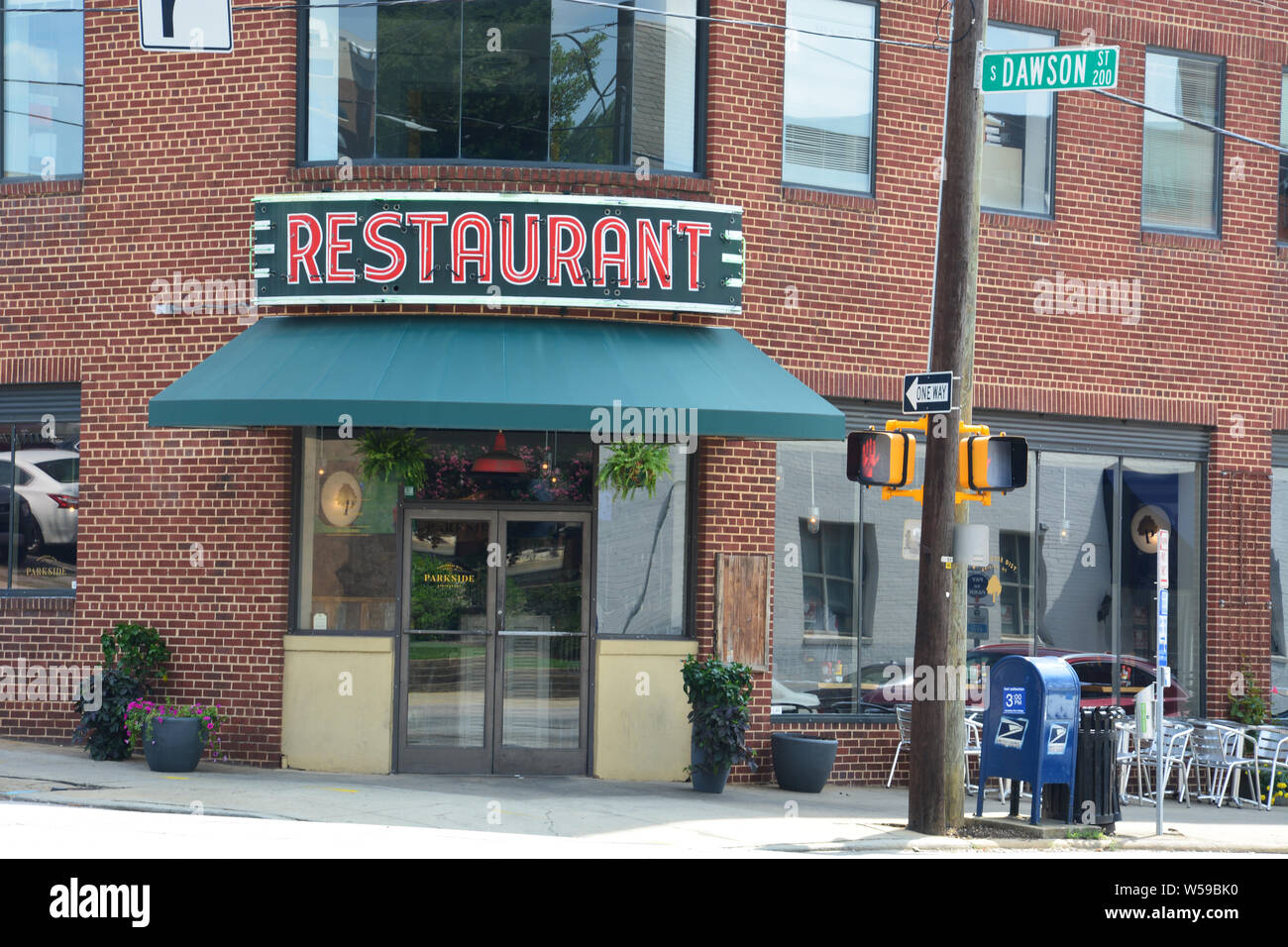 A corner restaurant in downtown Raleigh North Carolina Stock Photo Alamy