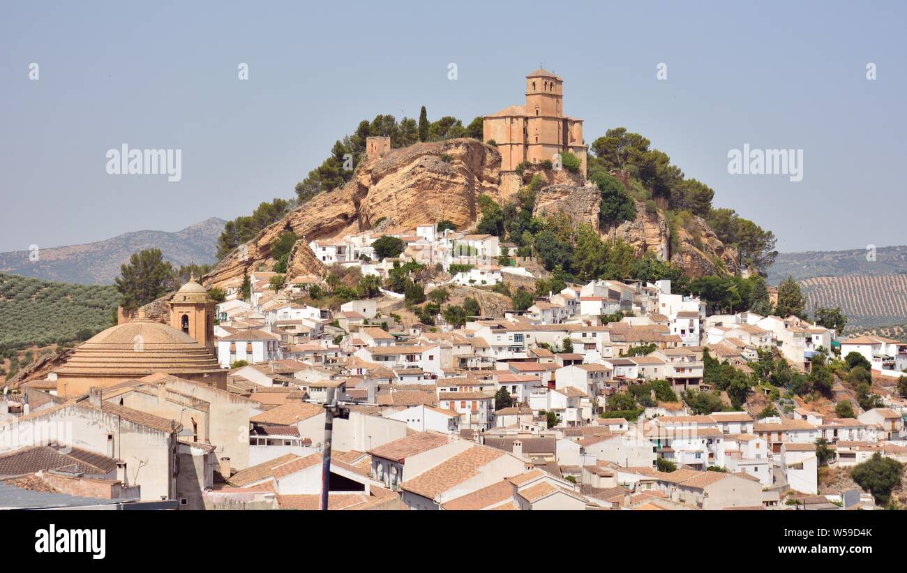 Vista del pueblo de Montefrío desde un mirador, Granada (España) Stock Photo