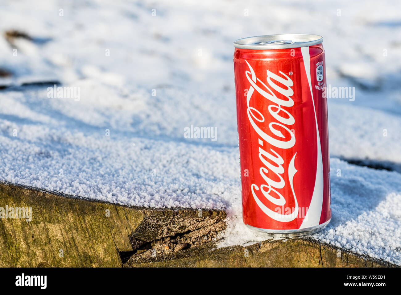 Classic Coca Cola can, CocaCola Company is the most popular market