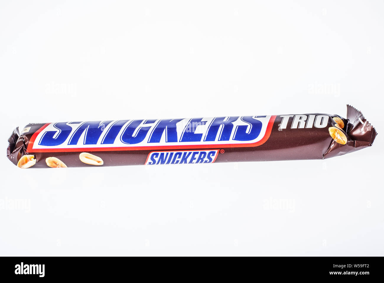 Snickers chocolate bar produced by Mars Incorporated Stock Photo