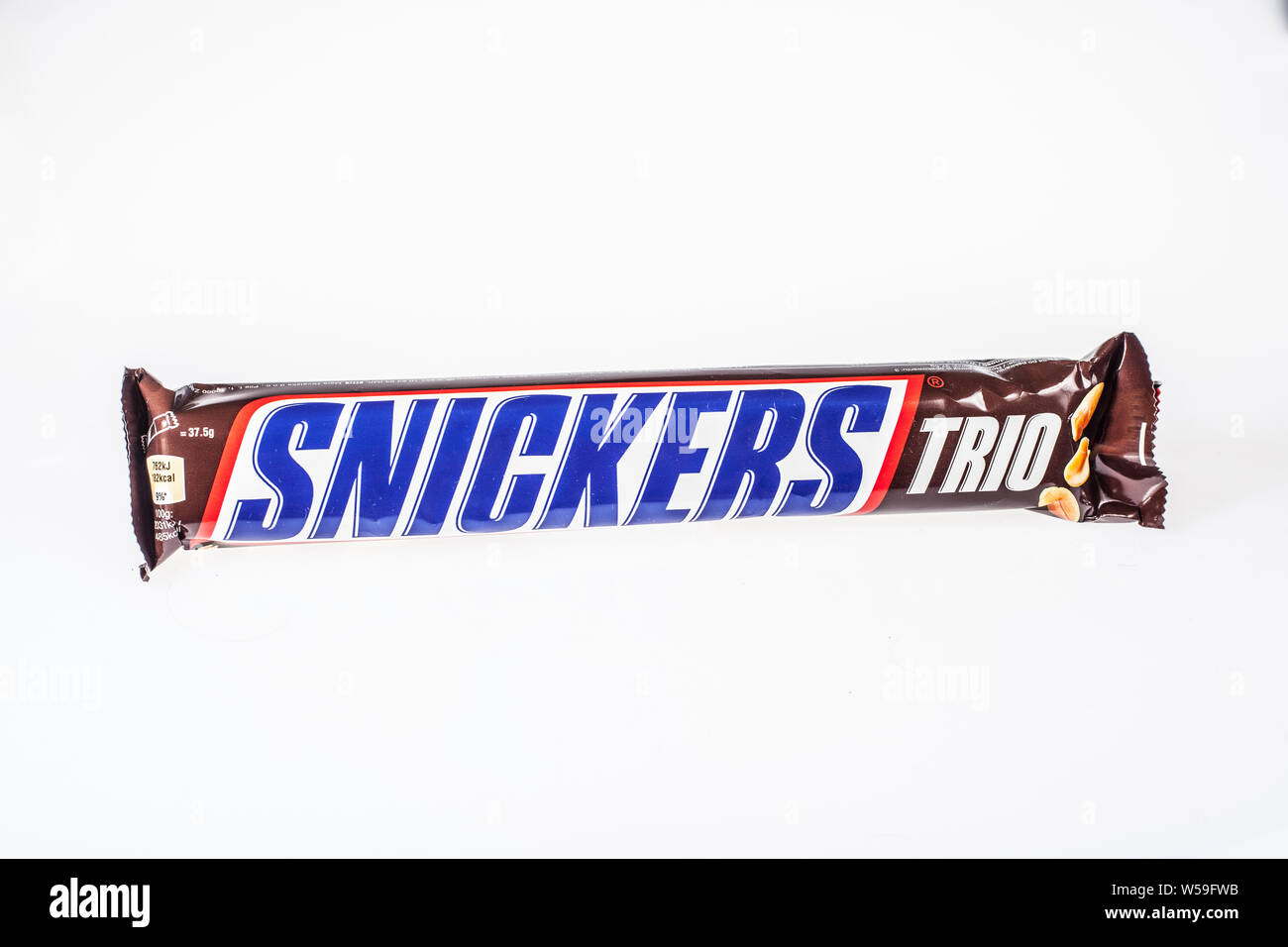 Snickers chocolate bar produced by Mars Incorporated Stock Photo