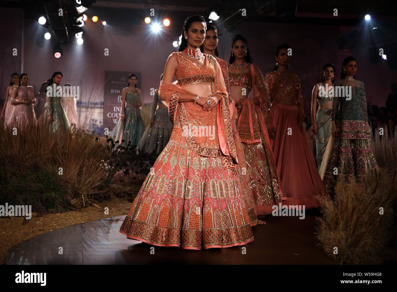 New Delhi, India. 26th July, 2019. Models Walk on Ramp during india ...