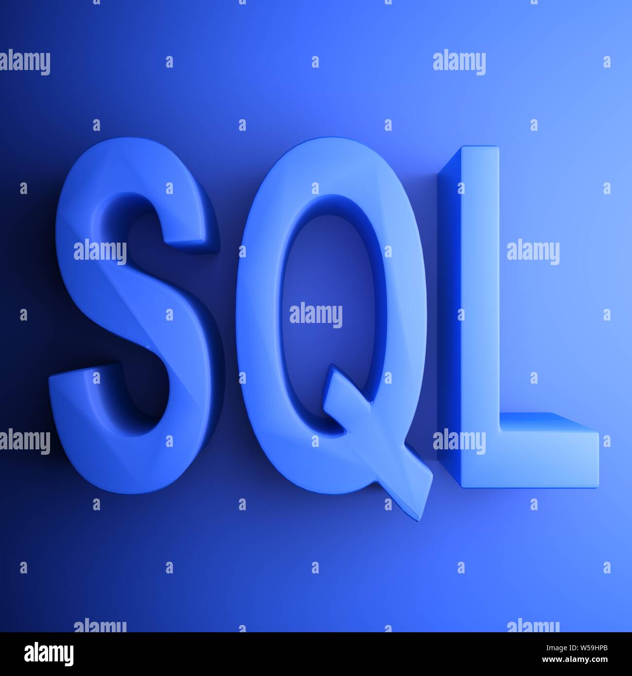 Blue SQL square icon - 3D rendering illustration Stock Photo - Alamy