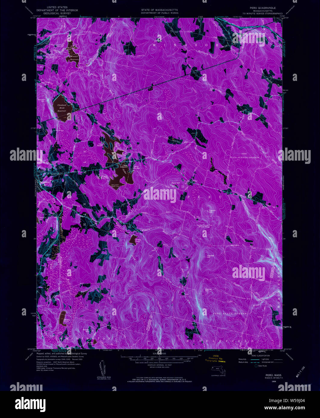 Massachusetts USGS Historical Topo Map MA Peru 350450 1959 24000