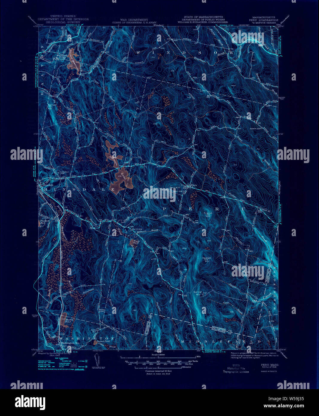 Massachusetts USGS Historical Topo Map MA Peru 352056 1948 31680