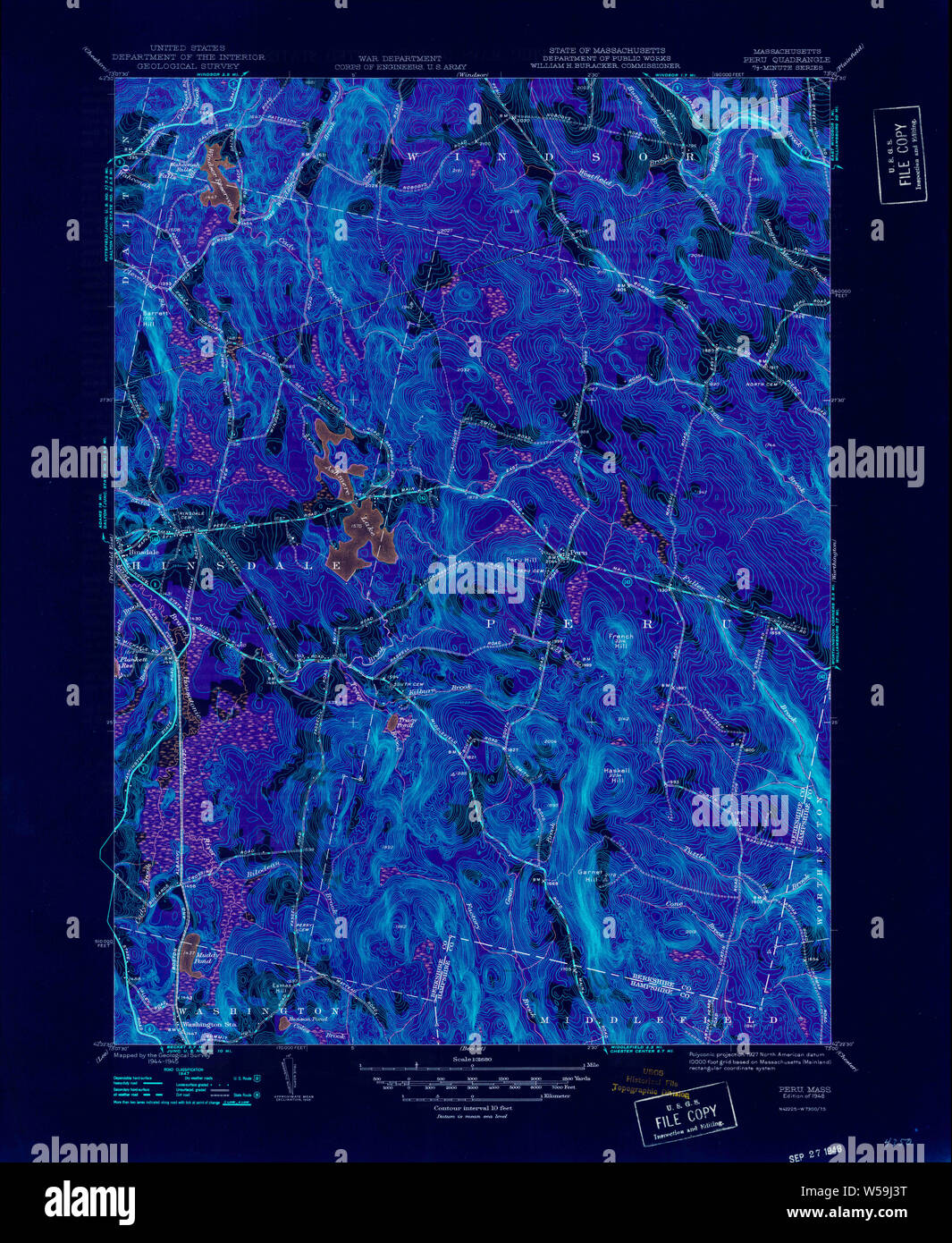 Massachusetts USGS Historical Topo Map MA Peru 352058 1948 31680