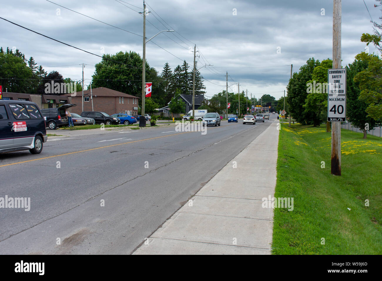 "Brighton, Ontario/Canada 07/22/2019 Downtown rural sreet of small
