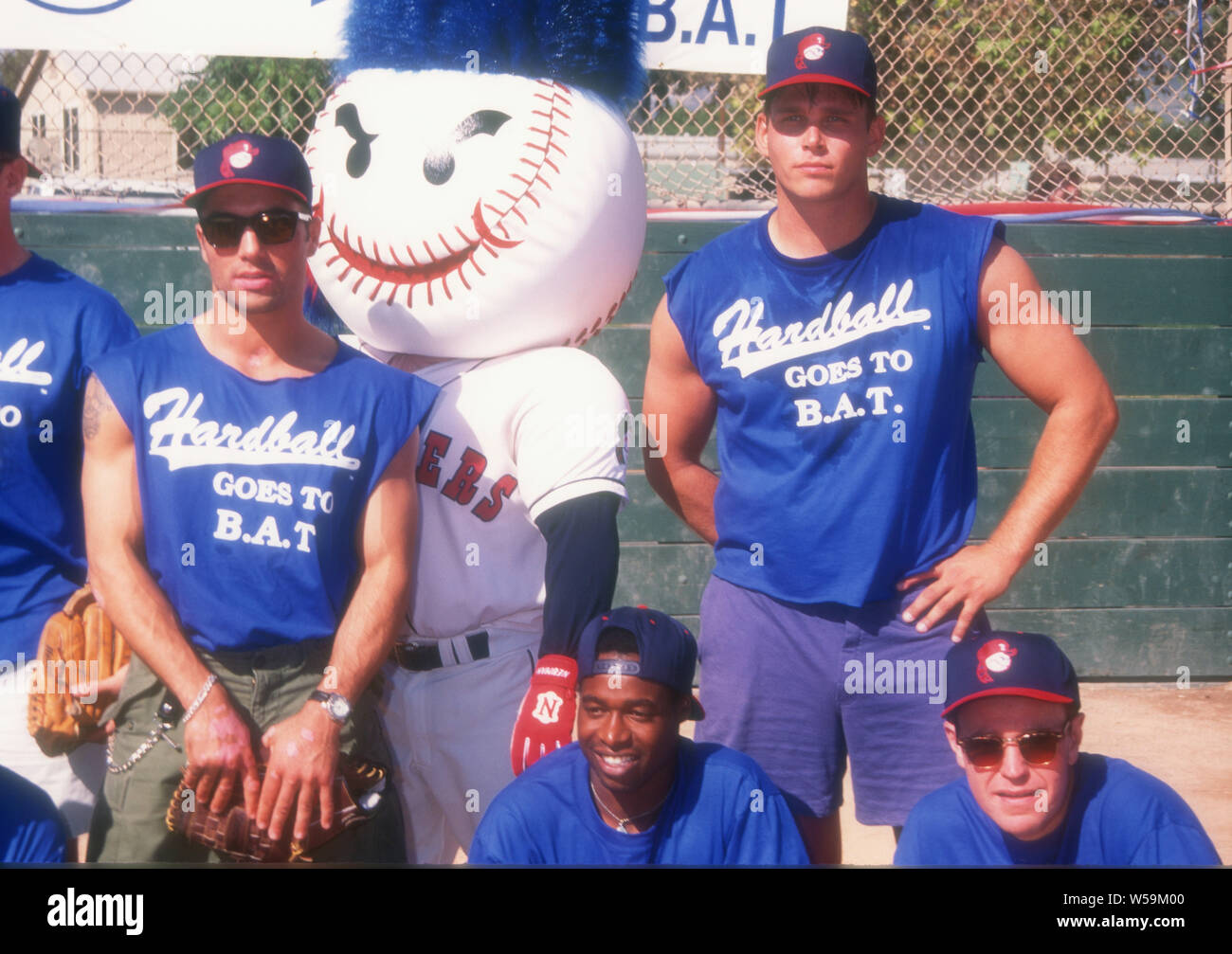 Los Angeles, California, USA 12th October 1994 Comedian/actor Joe Rogan and actor Chris Browning attend Hardball Goes To B.A.T. baseball game on October 12, 1994 in Los Angeles, California, USA. Photo by Barry King/Alamy Stock Photo Stock Photo