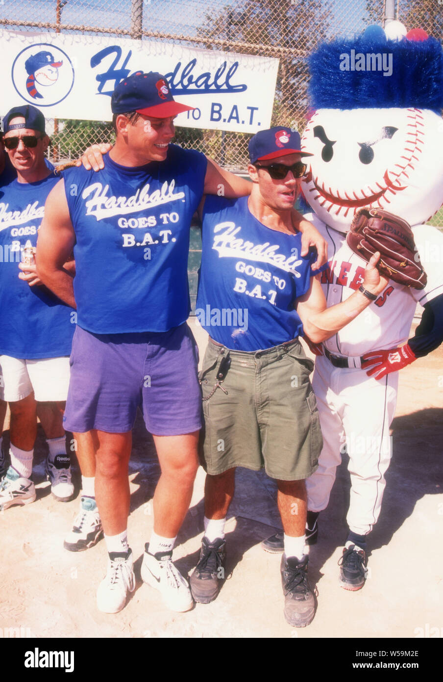 Los Angeles, California, USA 12th October 1994 Actor Chris Browning and Comedian/actor Joe Rogan attend Hardball Goes To B.A.T. baseball game on October 12, 1994 in Los Angeles, California, USA. Photo by Barry King/Alamy Stock Photo Stock Photo