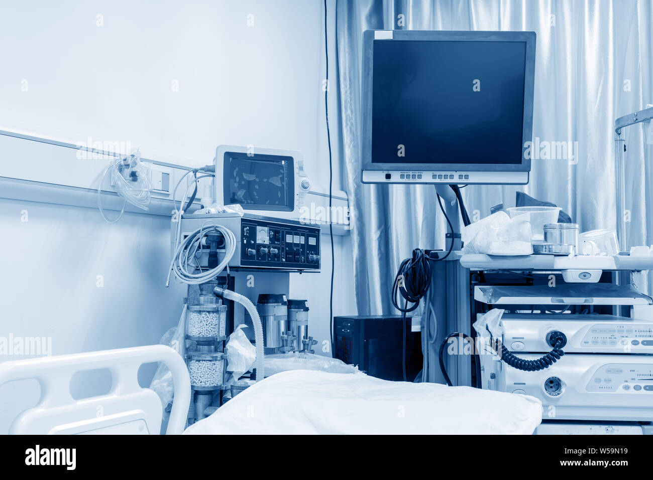 Hemodialysis machines with tubing and installations. Health care, blood