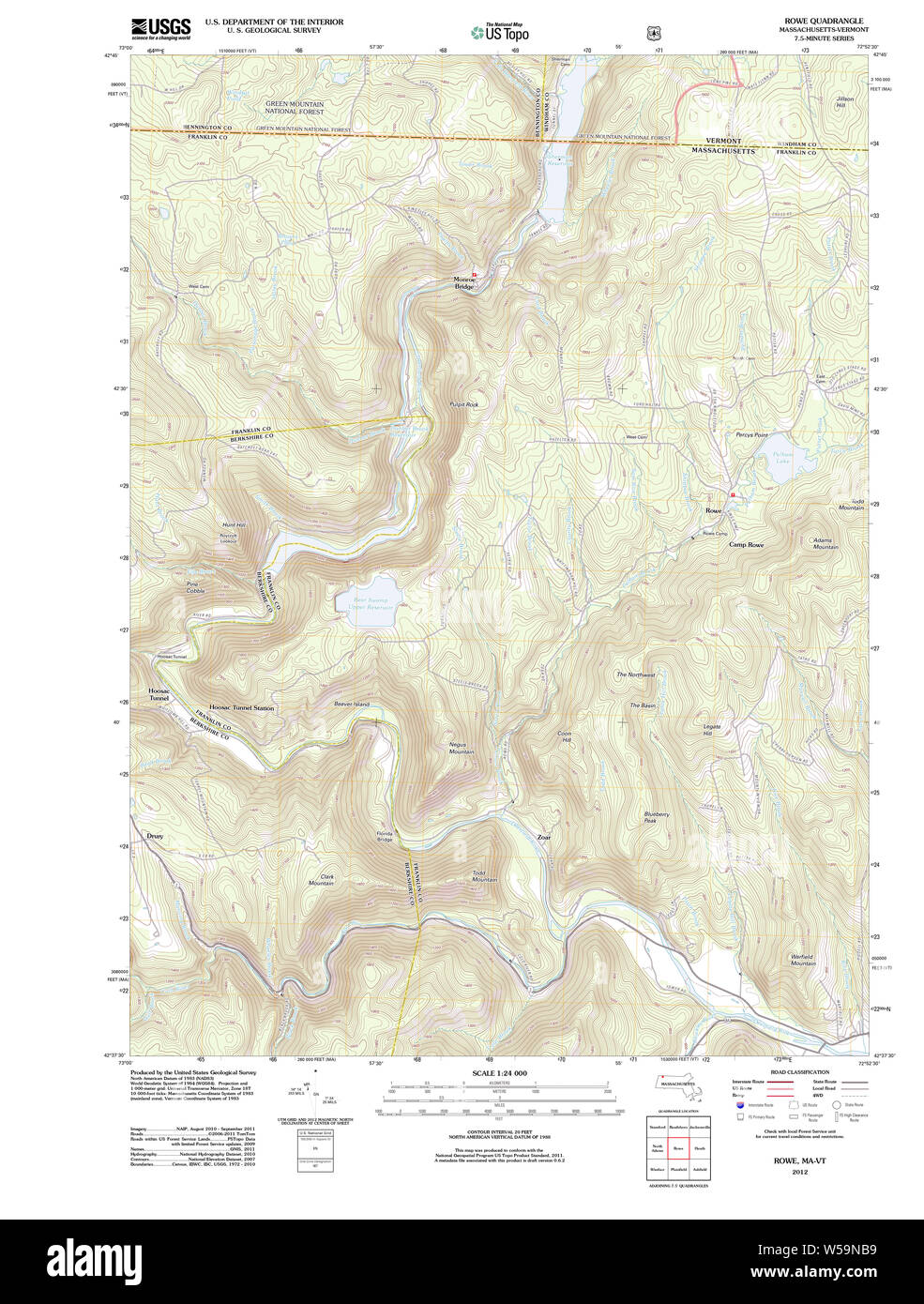 Massachusetts USGS Historical Topo Map MA Rowe 20120615 TM Restoration