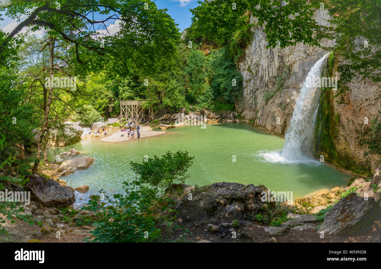 Pinarbasi, Kastamonu/Turkey-June 30 2019: Panoramic view of Ilica waterfalls Stock Photo