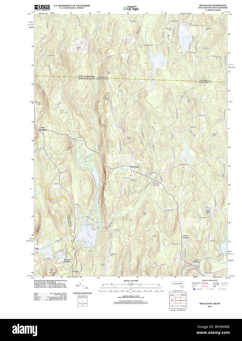 Massachusetts USGS Historical Topo Map MA Royalston 20120527 TM