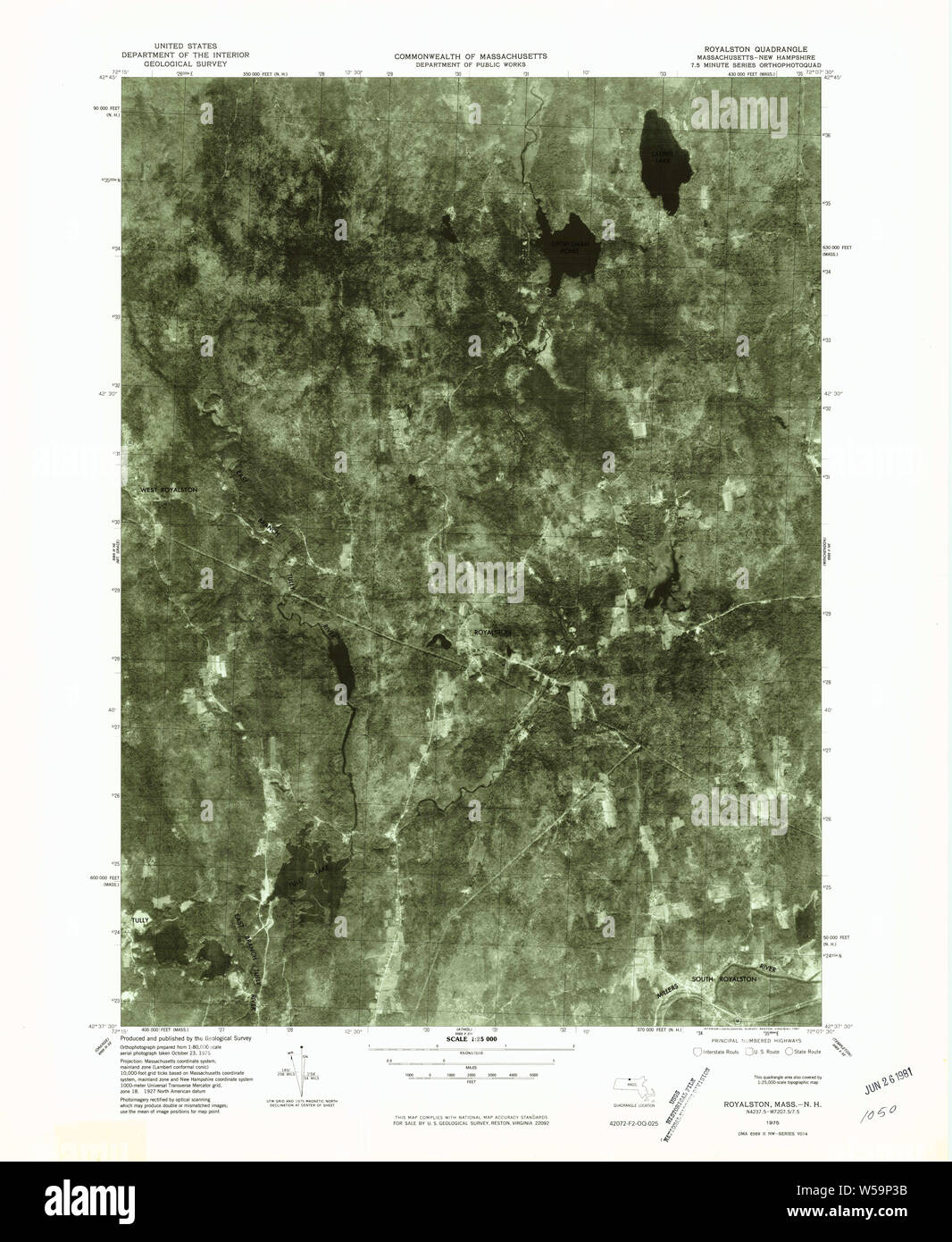Massachusetts USGS Historical Topo Map MA Royalston 351265 1975 25000