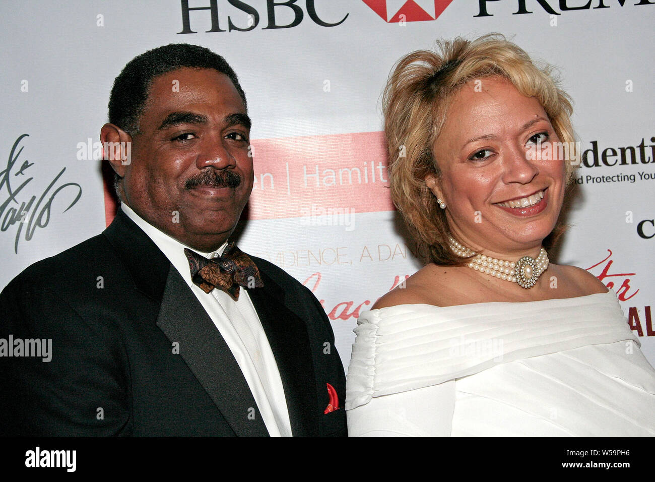 New York, USA. 11 February, 2008. Darney Phipps, Nancy Armand-Phipps at the Red Ball: Evidence's 'Grace in Winter' gala at The Hudson Theater, Millennium Broadway Hotel. Credit: Steve Mack/Alamy Stock Photo