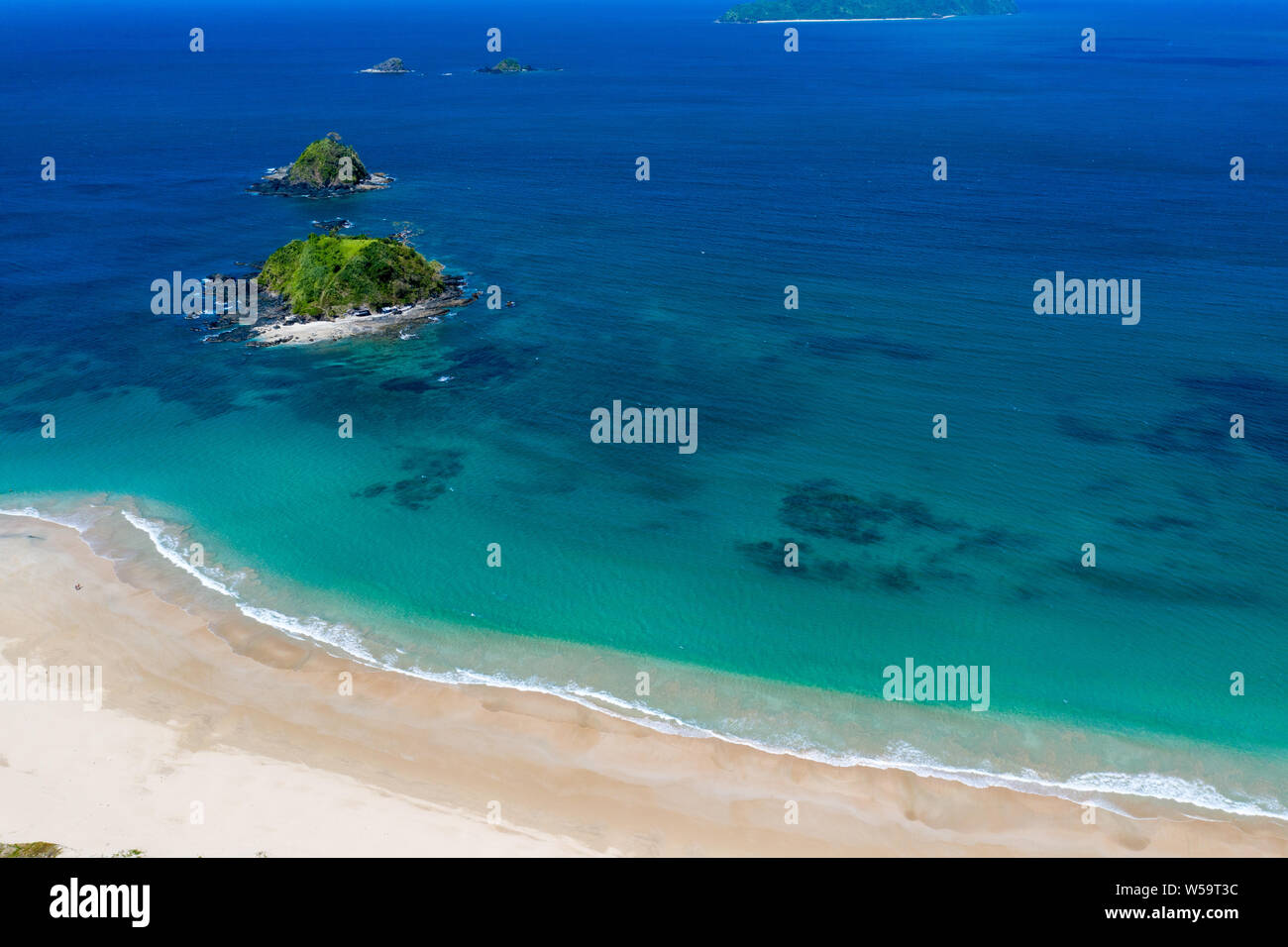 Aerial view of Nacpan Beach,El Nido,Palawan,Philippines Stock Photo