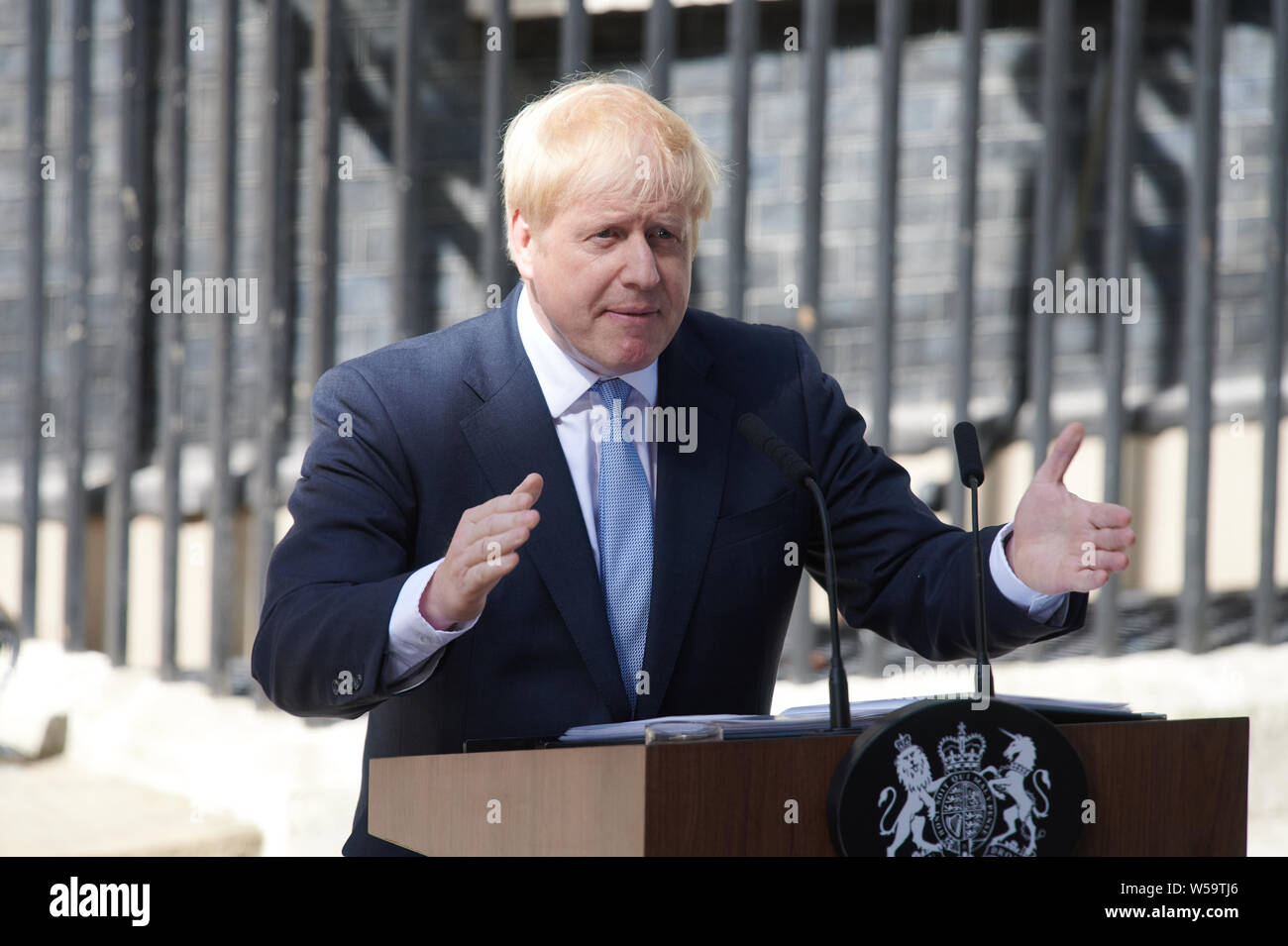 New Prime Minister Boris Johnson Waving Outside 10 Downing Street High ...