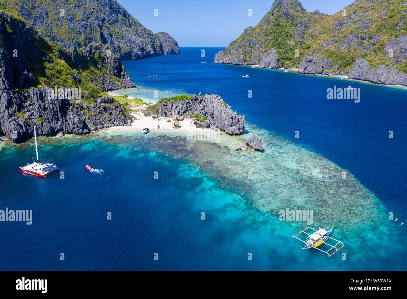 Aerial view of Tapiutan Island,El Nido,Palawan,Philippines Stock Photo