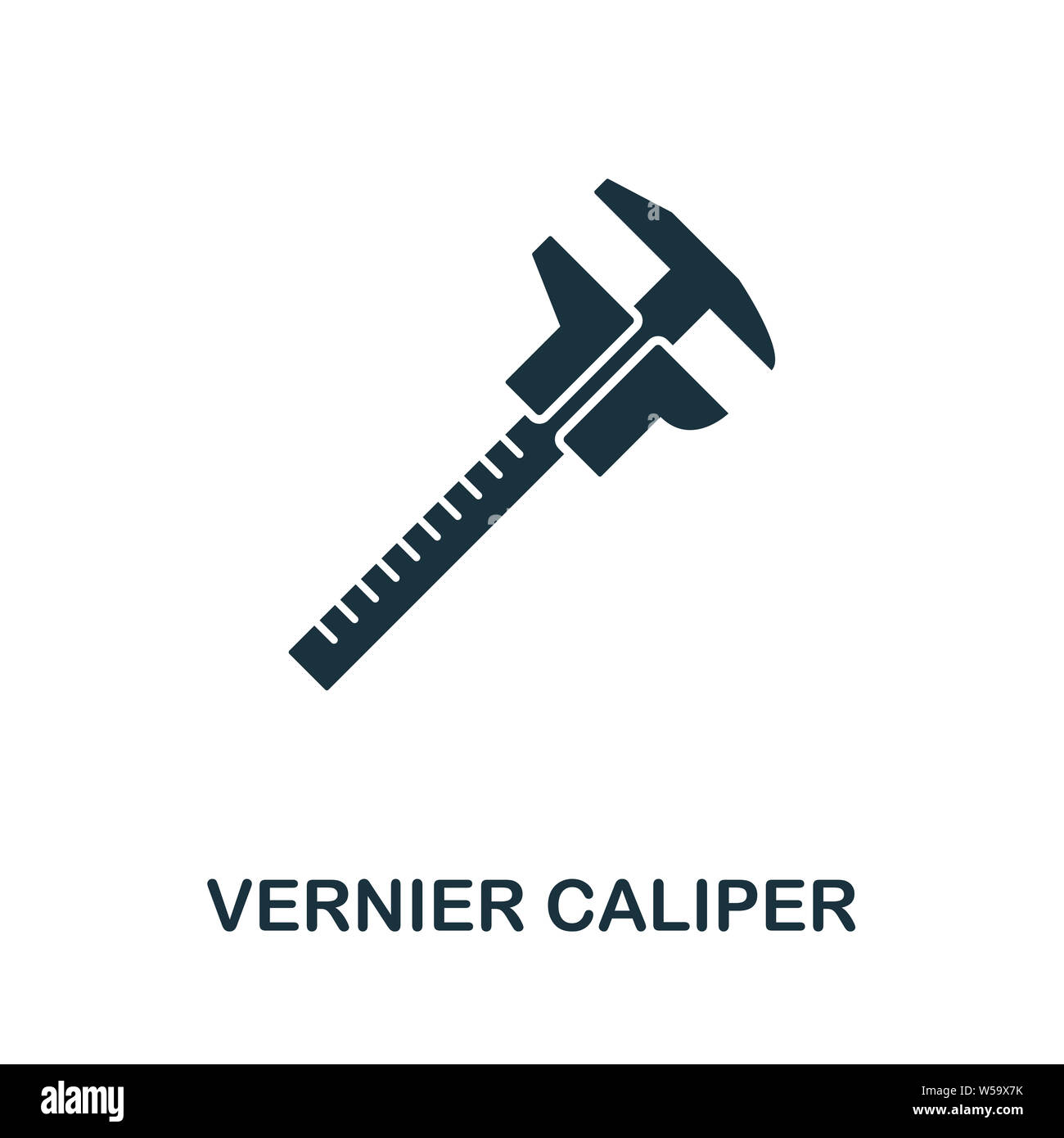 Vernier Caliper icon symbol. Creative sign from construction tools icons collection. Filled flat Vernier Caliper icon for computer and mobile Stock Photo