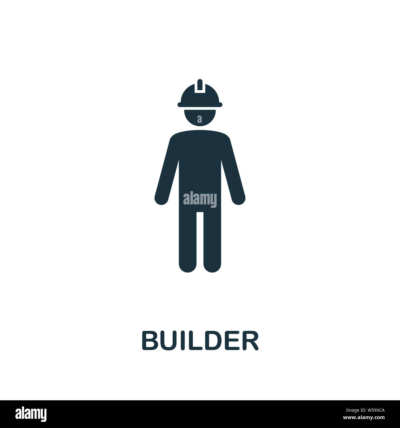 Builder icon symbol. Creative sign from construction tools icons ...