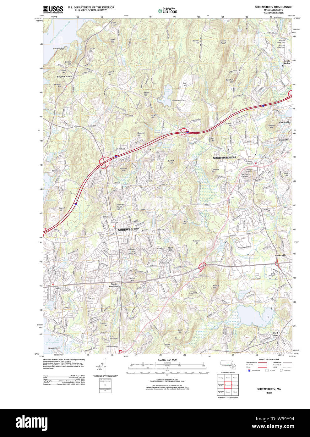 Map of shrewsbury Cut Out Stock Images & Pictures Alamy