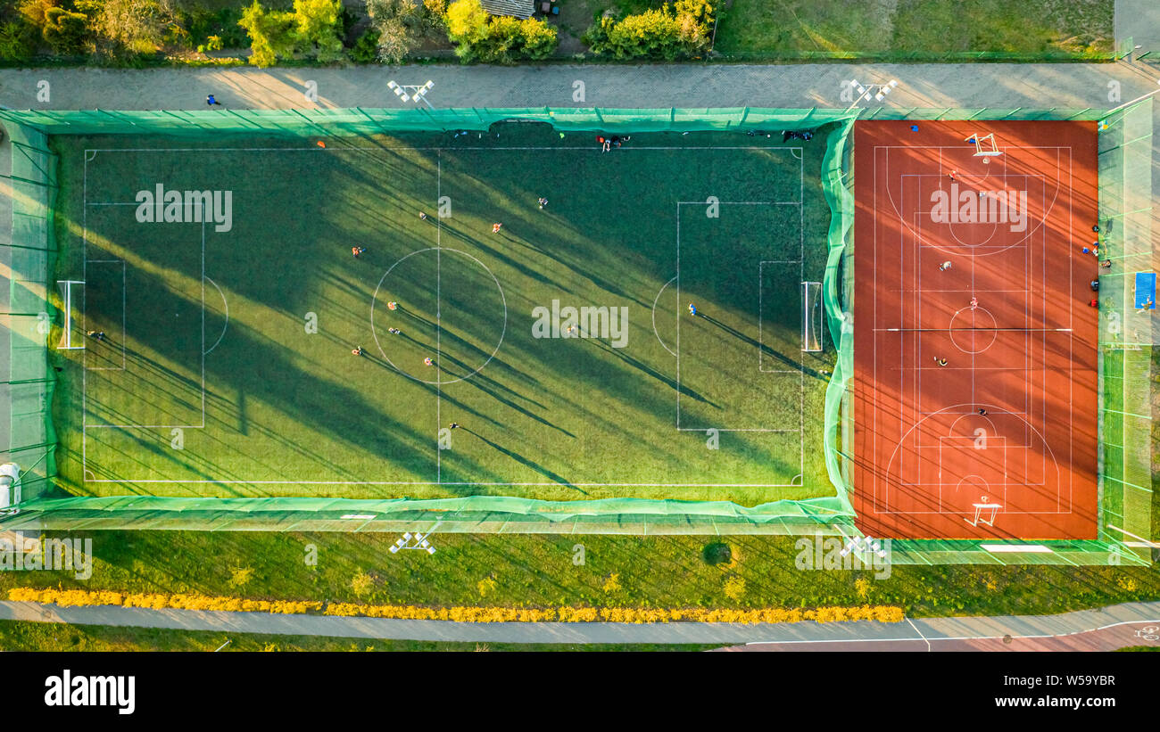 Aerial view sports people team hi-res stock photography and images - Alamy