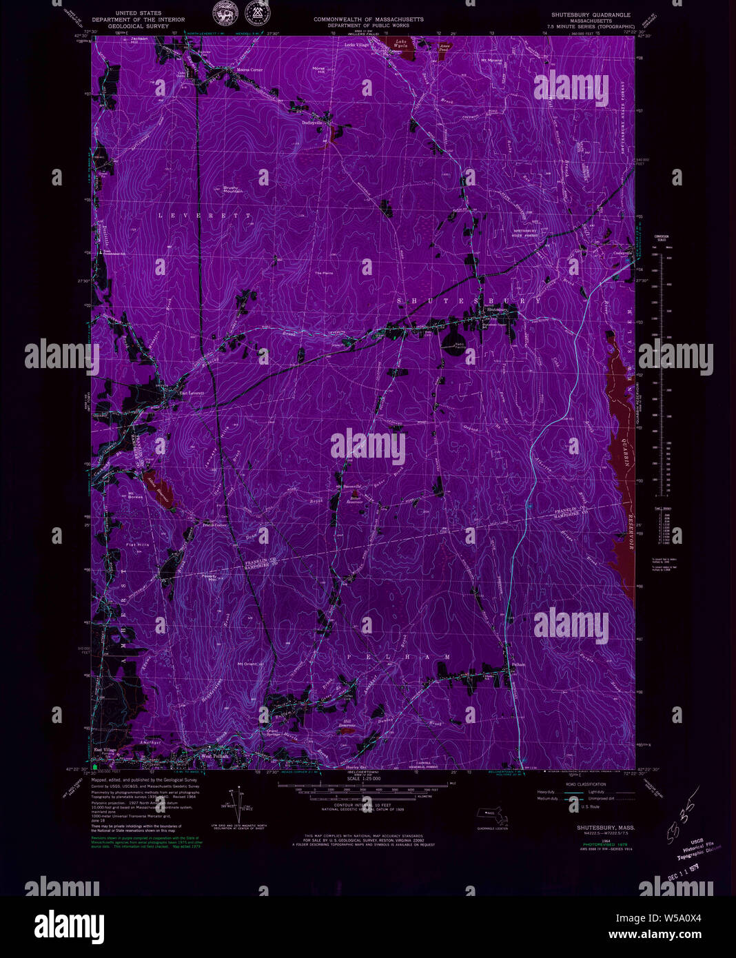 Massachusetts USGS Historical Topo Map MA Shutesbury 351302 1964 25000