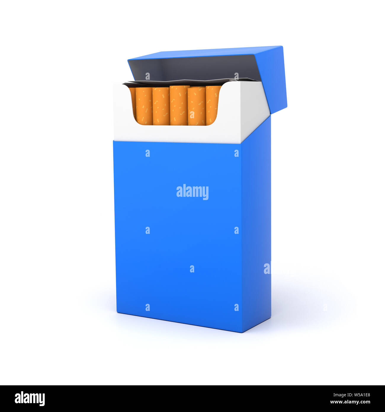 Blue open pack of cigarettes. 3d rendering illustration isolated on ...