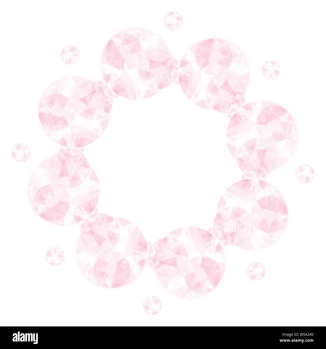 pink hand drawn mandala circle jewel pattern on white background Stock Photo