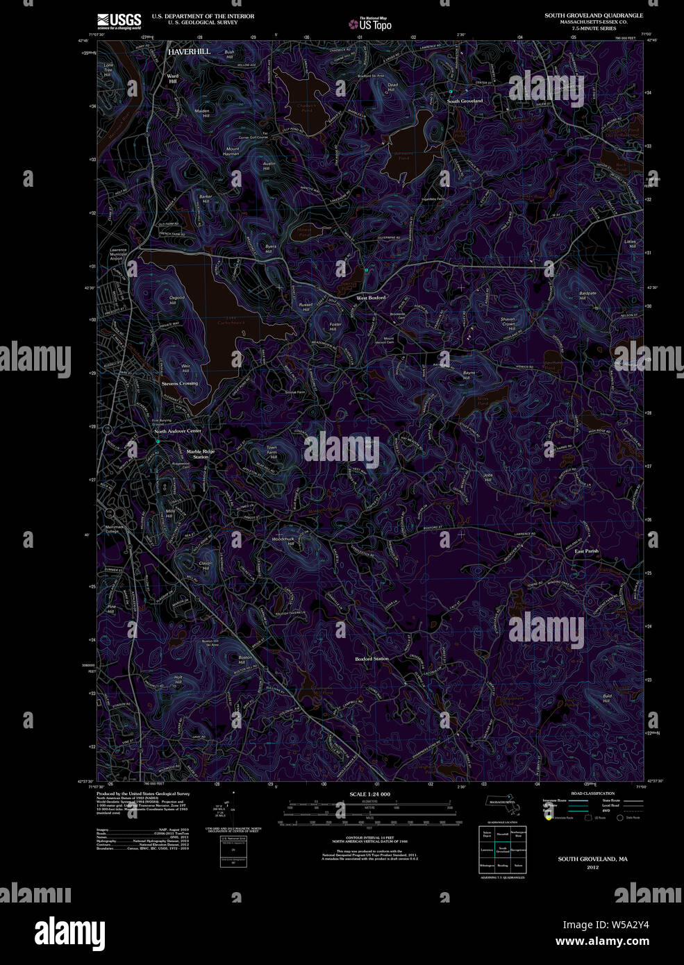 Massachusetts USGS Historical Topo Map MA South Groveland 20120606 TM