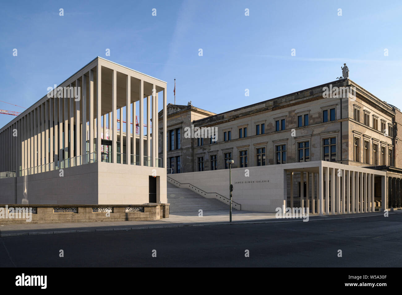 Berlin. Germany. James Simon Galerie, serves as the new entrance building for Museum Island, by David Chipperfield Architects, 1999–2018. Stock Photo