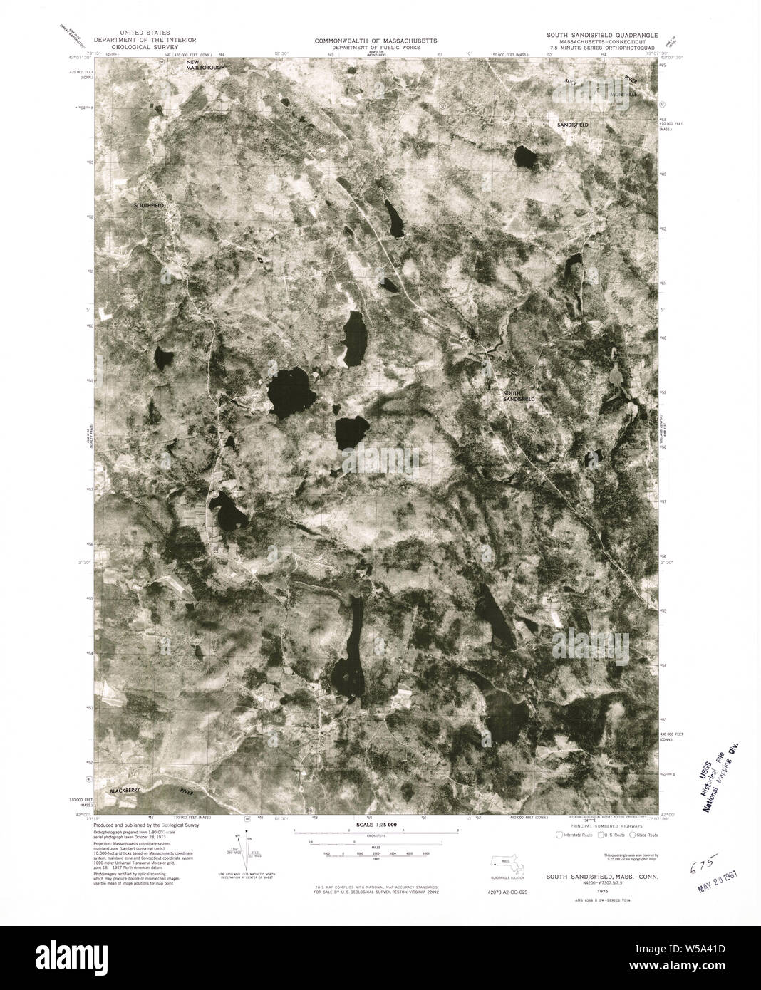 Massachusetts USGS Historical Topo Map MA South Sandisfield 351317 1975