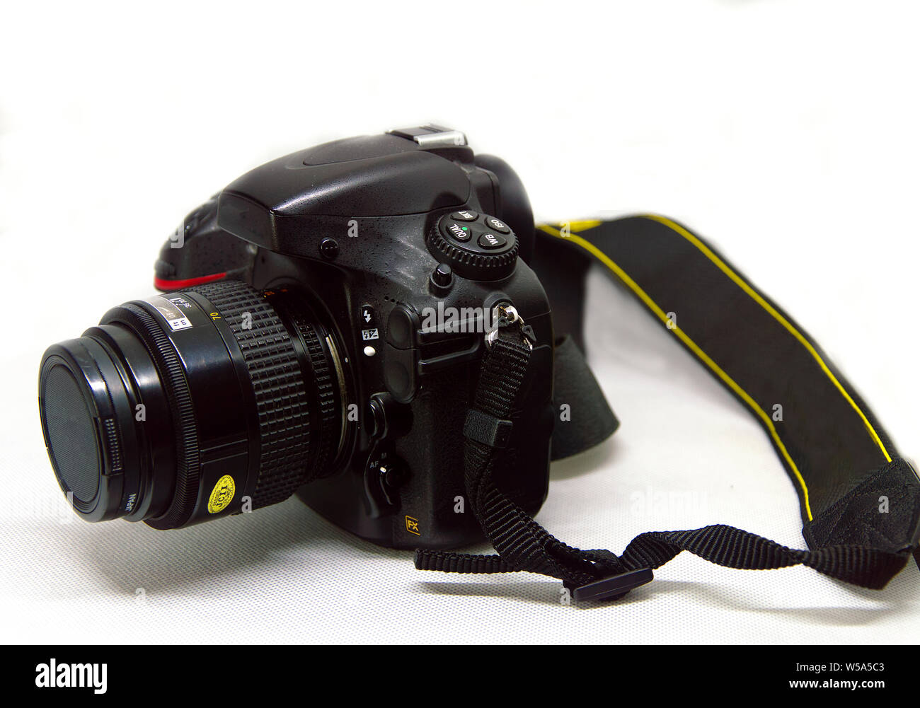 DSLR FX full frame Sensor camera with lens Stock Photo