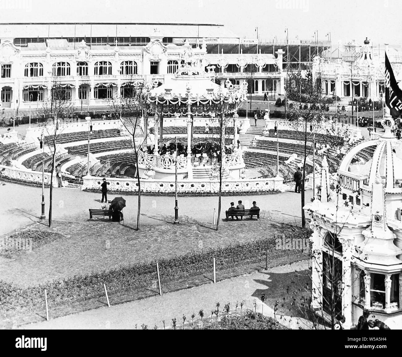 Sunken Bandstand, Franco British White City Exhibition in London in 1908 Stock Photo