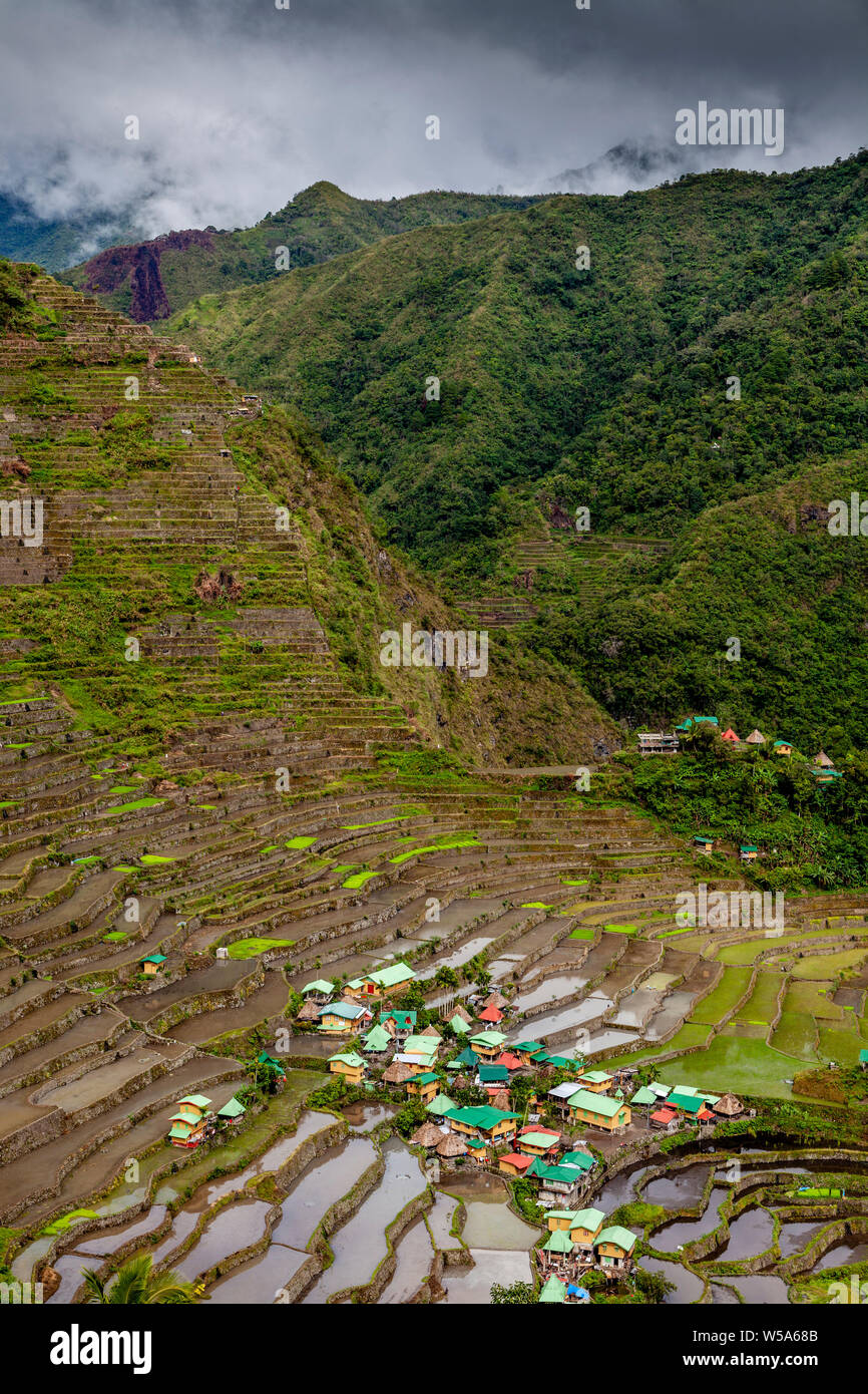 A View Of The Village Of Batad and Surrounding Rice Terraces, Banaue ...