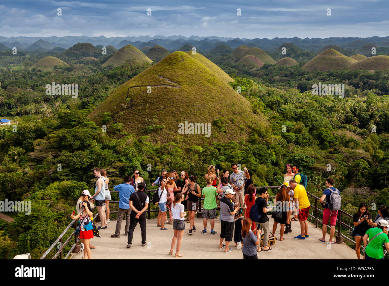 The Chocolate Hills Viewing Platform, Carmen, Bohol, The Philippines Stock Photo