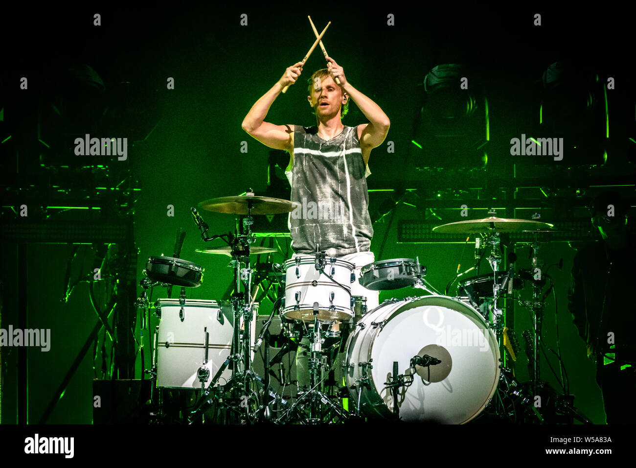 Dominic Howard A Drummer Of The Muse Rock Band Performed A Sold Out Show At The Scotiabank Arena In Toronto Stock Photo Alamy