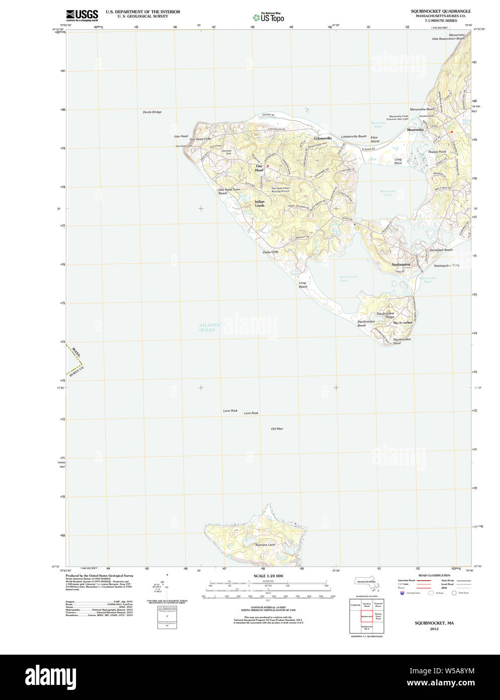 Massachusetts USGS Historical Topo - Massachusetts Usgs Historical Topo Map Ma Squibnocket 20120522 Tm Restoration W5A8YM