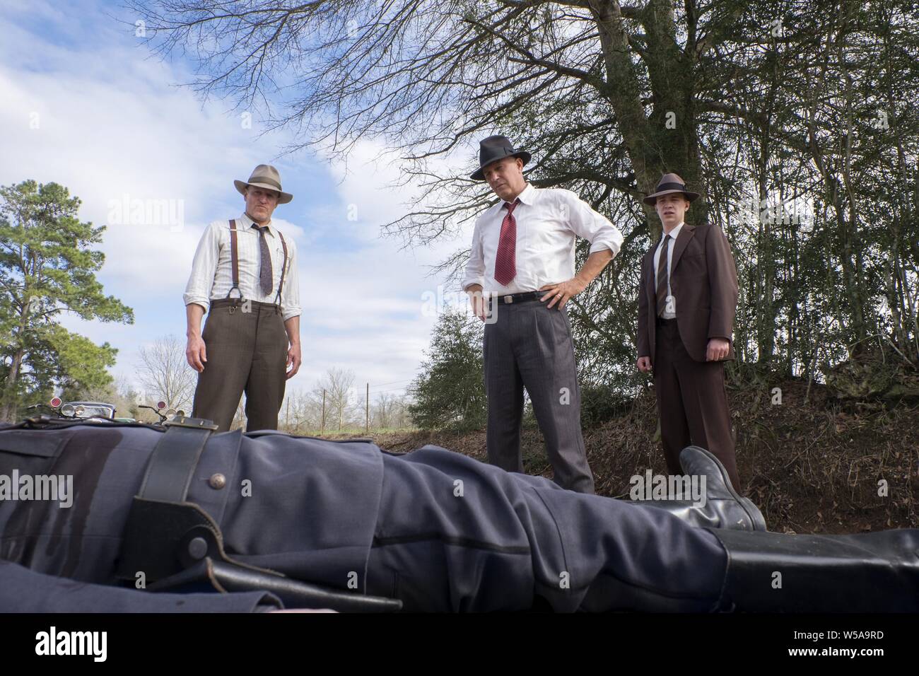 THOMAS MANN , KEVIN COSTNER and WOODY HARRELSON in THE HIGHWAYMEN (2019