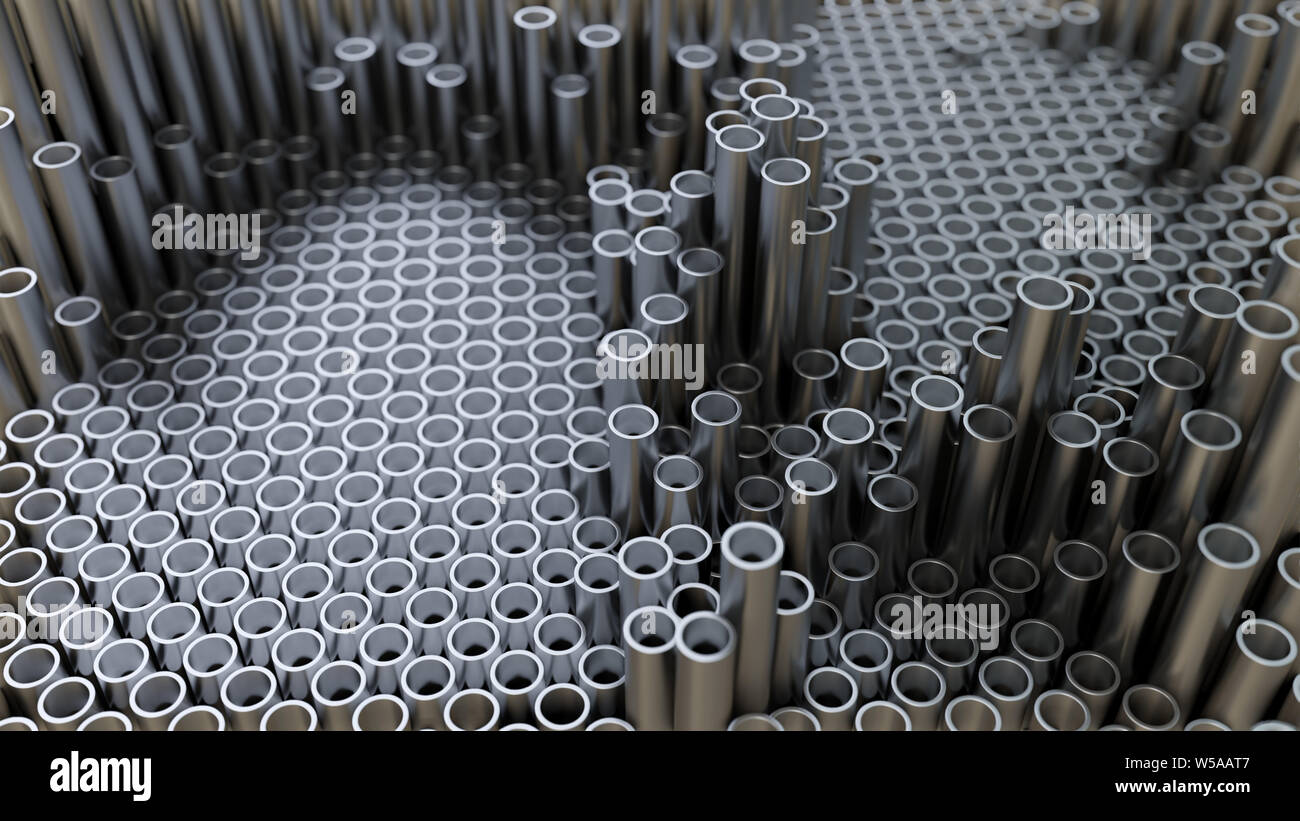 Abstract background of close up of metal pipe. 3D illustration Stock ...